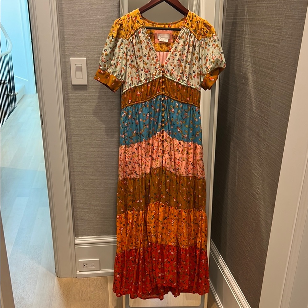 Anthropology Floral Multicolor Maxi Dress